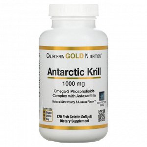 California Gold Nutrition, масло антарктического криля, 1000 мг, 120 капсул из рыбьего желатина