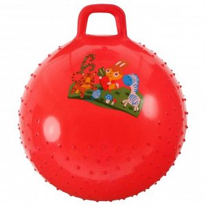 СИМА-ЛЕНД Мяч прыгун с ручкой массажный, d=65 см, 600 г, цвета МИКС
