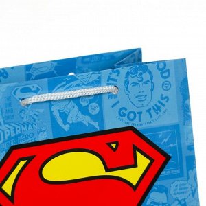 Пакет подарочный Superman, 180х223х100 мм