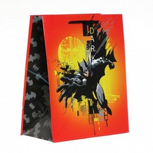 Пакет подарочный Batman, 180х223х100 мм, цвет оранжевый