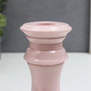 Подсвечник керамика "Листья. Классика" нежно-розовый 17,2х7,5х7,5 см