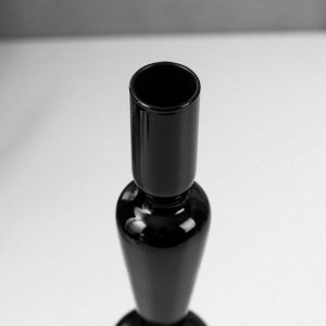 Подсвечник стекло на 1 свечу "Эльзас" чёрный 30х7,5х7,5 см
