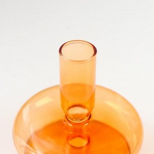 Подсвечник стекло на 1 свечу "Эсон" прозрачный оранж d=1 см 11 см