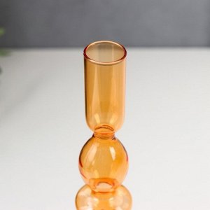 Подсвечник стекло на 1 свечу "Марна" прозрачный оранж 26,5х9х9 см