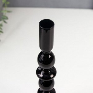 Подсвечник стекло на 1 свечу "Марна" чёрный 26,5х9х9 см