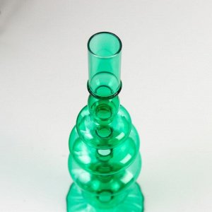 Подсвечник стекло на 1 свечу "Морбиан" прозрачный зелёный 27х8,5х8,5 см