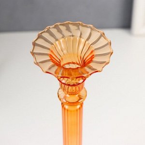 Подсвечник стекло на 1 свечу "Аверон" прозрачный оранж 30х7,5х7,5 см