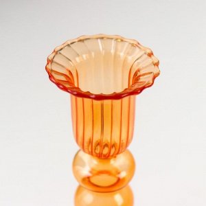 Подсвечник стекло на 1 свечу "Гаронн" прозрачный оранж 18х7,5х7,5 см
