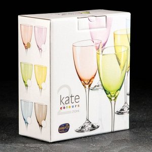Набор бокалов для вина «Кейт», 250 мл, 2 шт, цвет фиолетовый