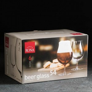Нaбop бokaлoв для пивa Craft beer, 540 мл, 6 шт
