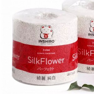 Туалетная бумага "INSHIRO" SilkFlower 3-х сл.1шт 25 метров с тиснением 1/6 SF375