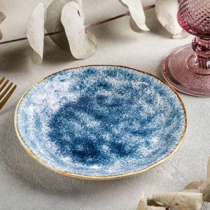 Тарелка керамическая пирожковая «Море», d=15 см, цвет синий