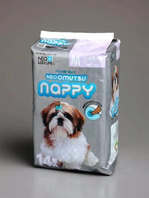 209315 "Neo Loo Life" "NEOOMUTSU" Подгузники для домашних животных, размер М (5-8 кг.), 14 шт/уп  1/12