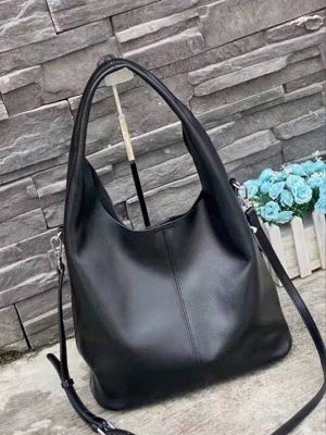 Женская сумка шоппер из натуральной кожи, цвет черный