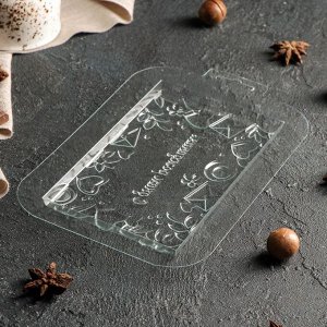 Форма для шоколада и конфет пластиковая «С днём рождения», 16x10x1,1 см, плитка, цвет прозрачный