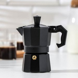 Кофеварка гейзерная Доляна Alum black, на 1 чашку, 50 мл