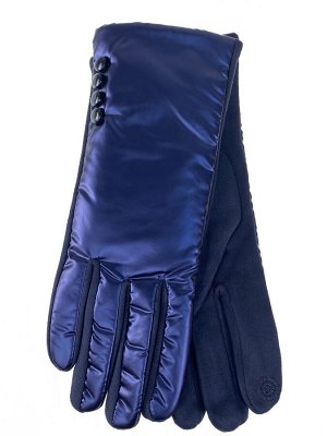 Теплые женские перчатки, цвет синий металлик
