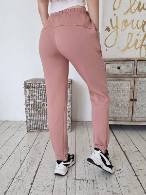 Спортивные штаны женские 6006 "Внизу Мелкие Надписи" Розовые