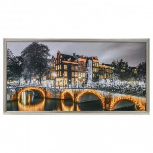 Картина "Ночной Амстердам" 50х100(54х104) см