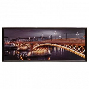 Картина "Вид на ночной мост" 35х90(39х93) см