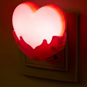 Ночник "Сердце" LED от сети МИКС 4х7х7 см