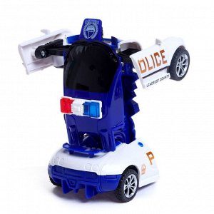 Робот инерционный «Полицейский», трансформируется автоматически при столкновении