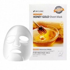 3W Тканевая маска для лица, мёд "Essential Up Sheet Mask Honey Gold" 25 гр. 10ш*40бл
