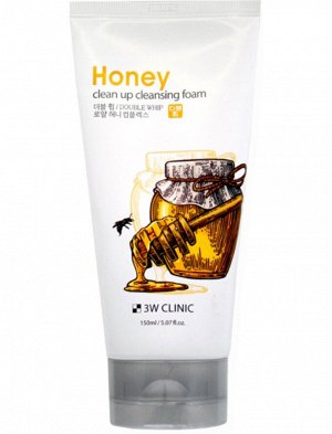 3W Пенка очищающая, мёд "HONEY CLEAN UP CLEANSING FOAM,", 150мл 1*30 шт Арт-63352