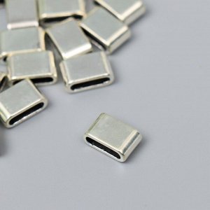 Бусина для творчества металл "Гладкость" серебро G143B716 1,2х0,8 см