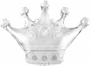 15538 Шар-фигура, фольга, "Корона серебро" (Falali), 40"/102 см