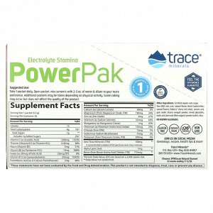Trace Minerals Research, Electrolyte Stamina PowerPak, арбузный шипучий, 30 пакетиков по 5,5 г (0,19 унции)