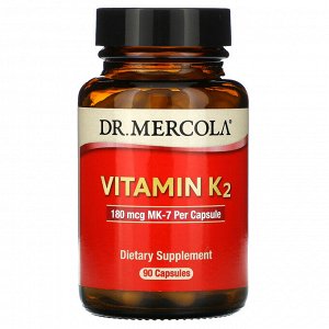 Dr. Mercola, Витамин K2, 180 мкг, 90 капсул