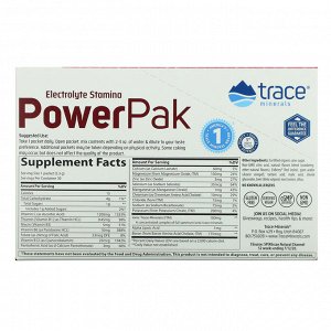 Trace Minerals Research, электролит для повышения выносливости, PowerPak, со вкусом клюквы, 30 пакетиков по 5,3 г (0,19 унции)