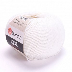 Пряжа YarnArt Jeans цвет №01 обычный белый