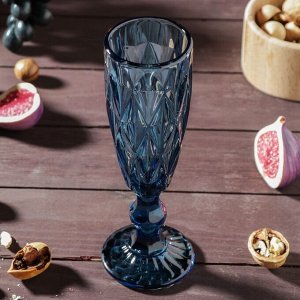 Набор бокалов стеклянных для шампанского Magistro «Круиз», 160 мл, 7x20 см, 6 шт, цвет синий