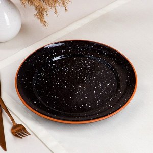 Тарелка "Гладкая", красная глина, чёрная, 25 см