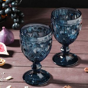 Набор бокалов стеклянных Magistro «Варьете», 320 мл, 8,5х16 см, 2 шт, цвет синий