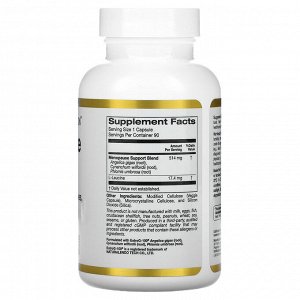 California Gold Nutrition, добавка для поддержки в период менопаузы, 90 растительных капсул