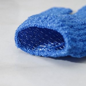 Мочалка-перчатка массажная Доляна, 14x18 см, однотонная, цвет МИКС