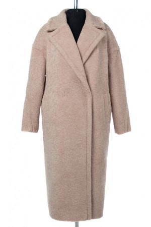 02-3084 Пальто женское утепленное вареная шерсть бежевый
