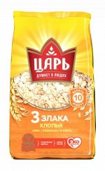 СПП хлопья  3 злак. (овс.-пшенич.ячм.) &quot;Царь&quot; 400гр пак.1/20 №15