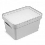 Коробка для хранения, прямоугольная, пластик, светло-серый, ФОРТУНА, 150 х 270 х 190 мм