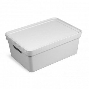 Коробка для хранения, прямоугольная, пластик, светло-серый, ФОРТУНА, 150 х 380 х 280 мм