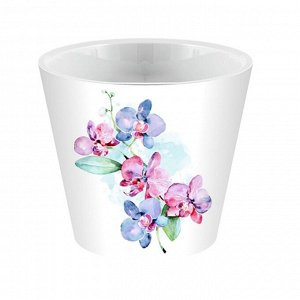 Горшок для орхидей, 1,6 л, d 160 мм, пластик, с прик. поливом, голубая орхидея, Фиджи, ORCHID