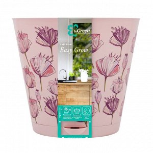Горшок для цветов, 2 л, d 160 мм, с прикорневым поливом, пластик, розовый сад, EASY GROW