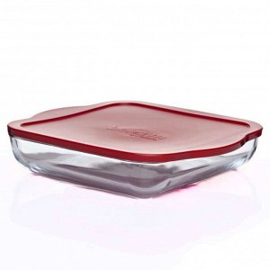 Посуда для СВЧ, 3200 мл, стекло, с крышкой, 65 х 320 х 285 мм, BORCAM