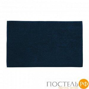 TK20-BM0002_SC0003 Набор из коврика для ванной из чесаного хлопка и шторы для ванной синего цвета