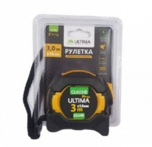 Рулетка - Ultima Pro 5м х 19мм, автоматическая фиксация, магнит (1/6 уп)