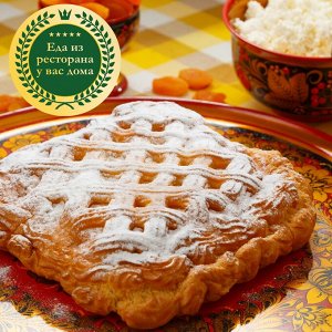 Пирог слоено-дрожжевой с творогом и курагой