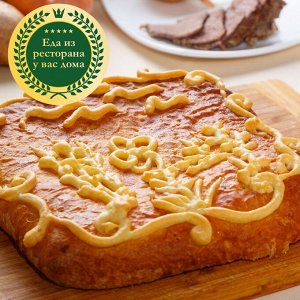 Пирог слоено-дрожжевой с печенью и рисом
